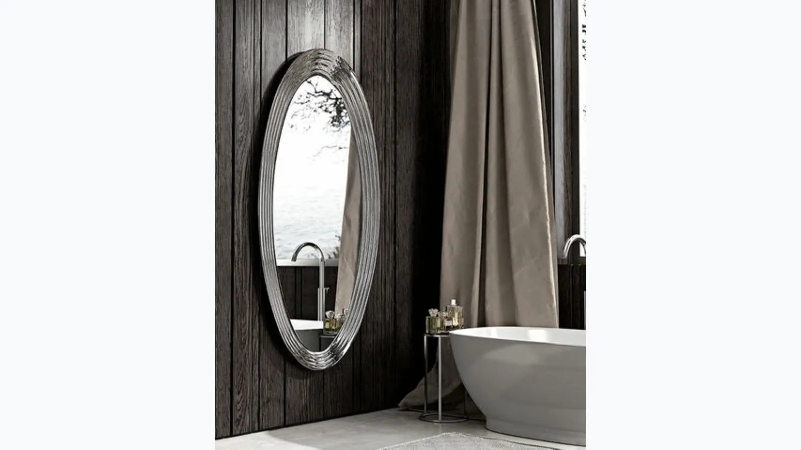 Specchio Queen con cornice in cristallo di Riflessi
