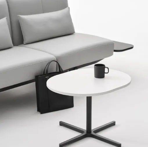 Tavolino con top in melaminico e base in acciaio Soft Work Table di Vitra