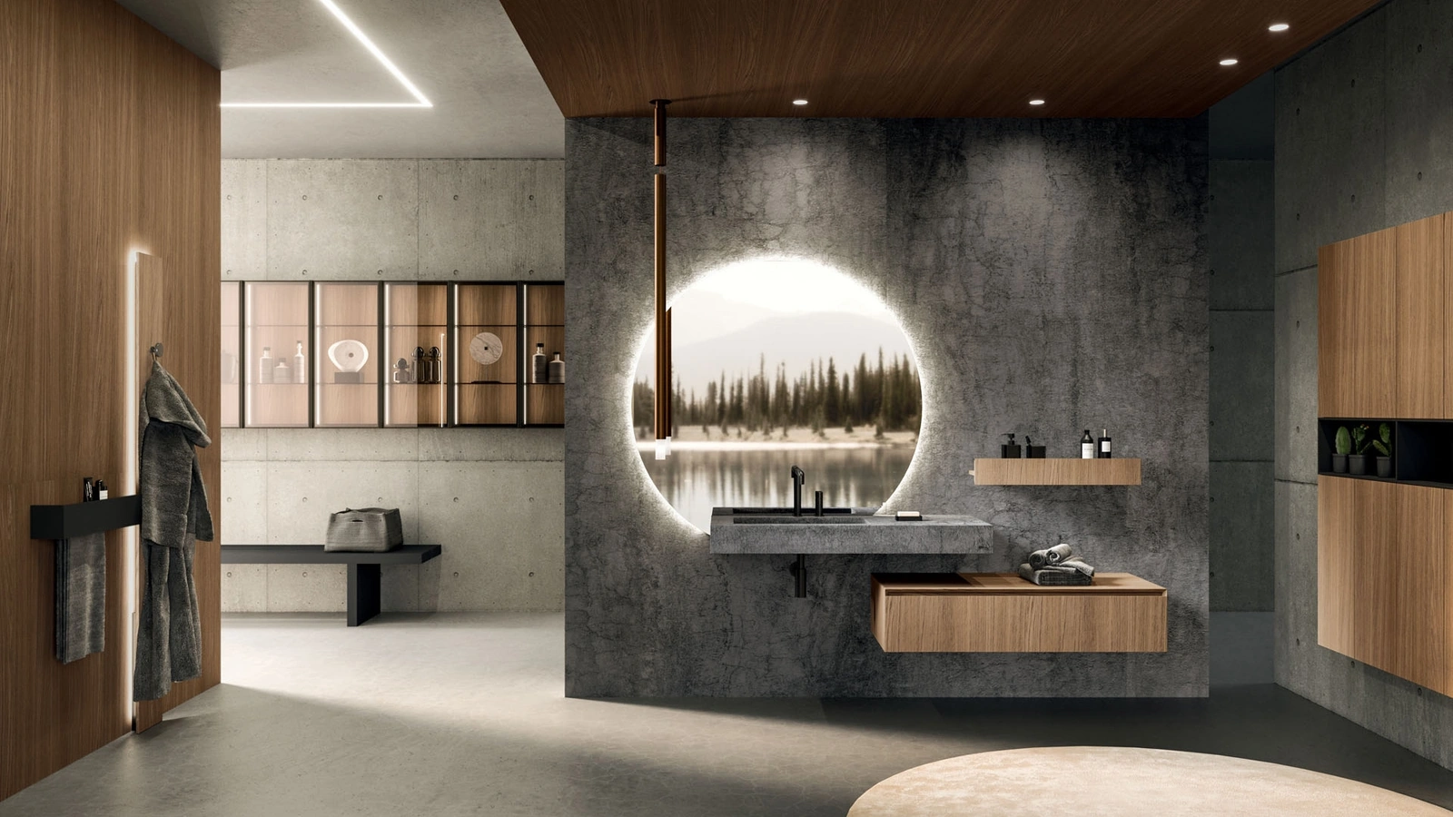 Mobile da Bagno sospeso 360Gradi 02 in Rovere di Arrital