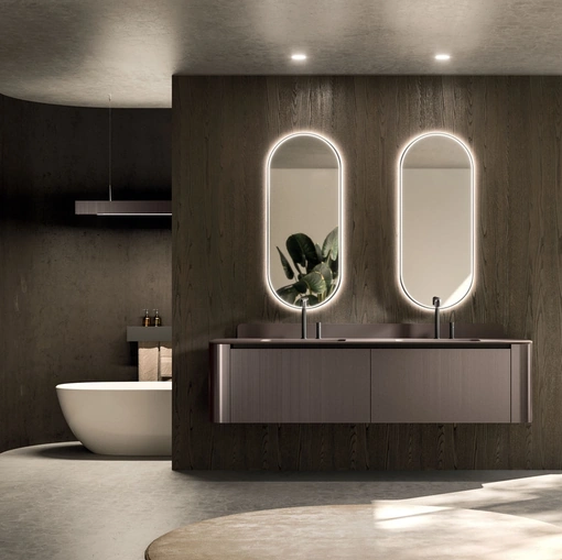 Mobile da Bagno sospeso Modo Project 08 in laccato Metal Brown di Arrital