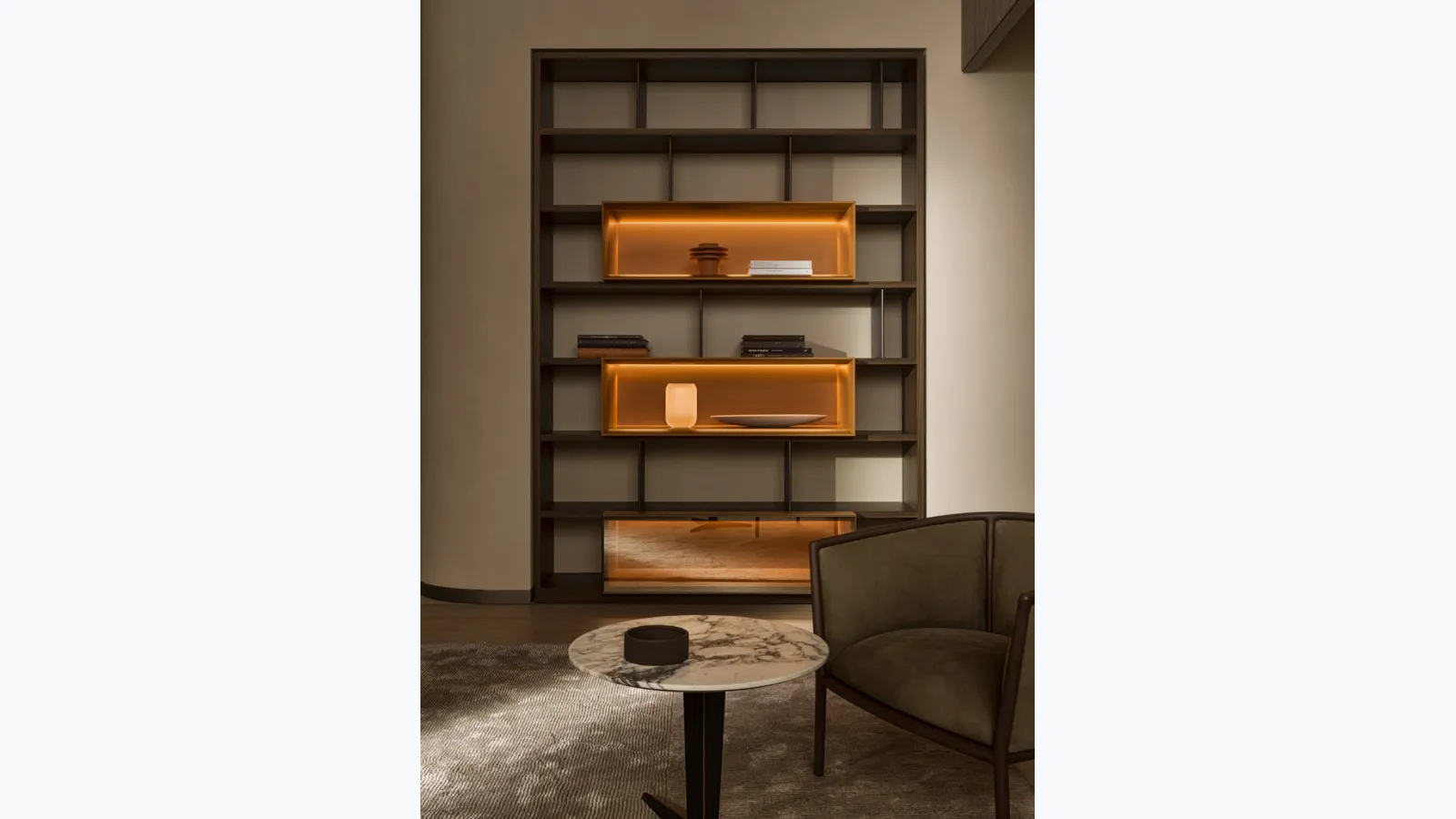 Libreria a muro in legno 505 UP SYSTEM 11 di Molteni & C