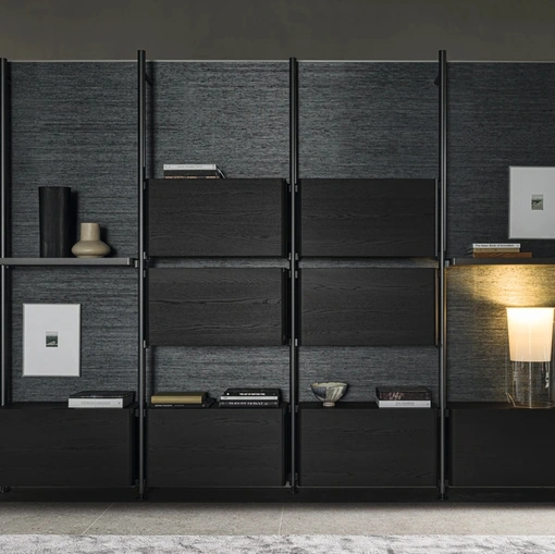 Libreria Hector in alluminio e legno di Molteni & C