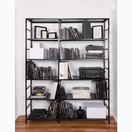 Libreria K3+ 4 componibile e moderna in metallo laccato Nero di Kriptonite