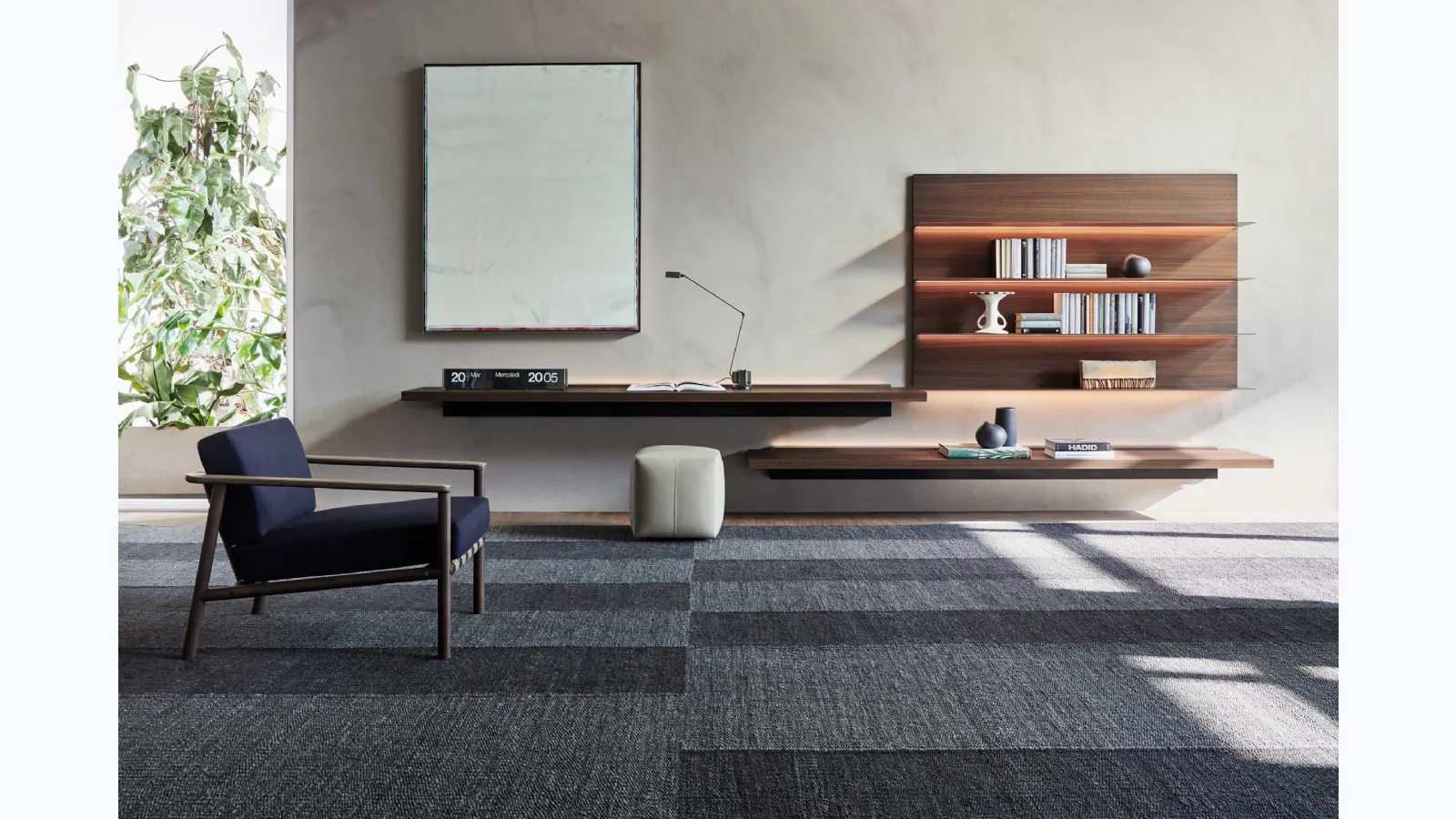Libreria sospesa in legno Pass-Word Evolution 02 di Molteni & C