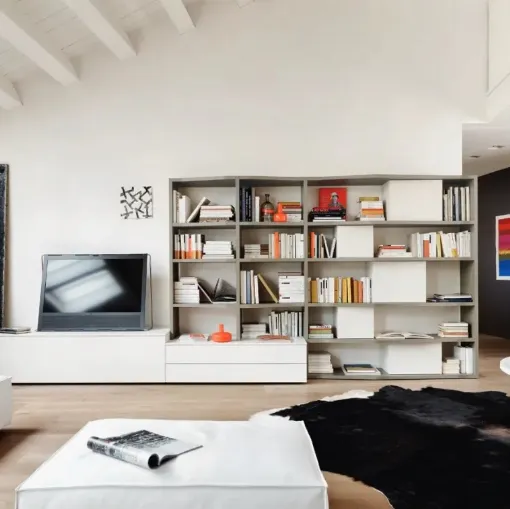 Libreria Modo M6C81 in laccato opaco di Sangiacomo