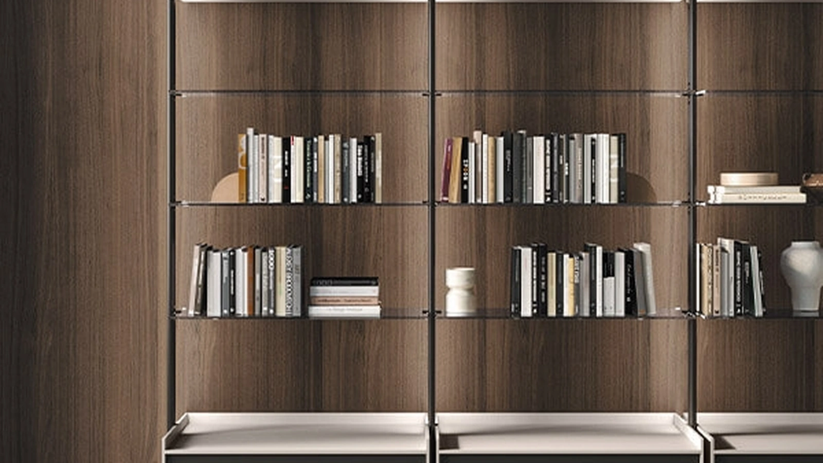 Libreria Vertical in alluminio e vetro di Arrital
