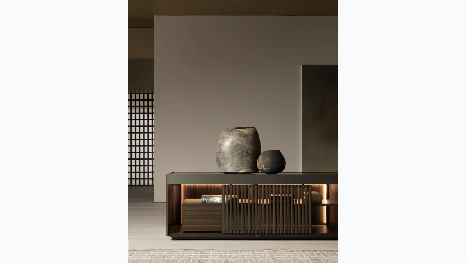 Madia Living Box 01 in laccato e legno di Molteni & C