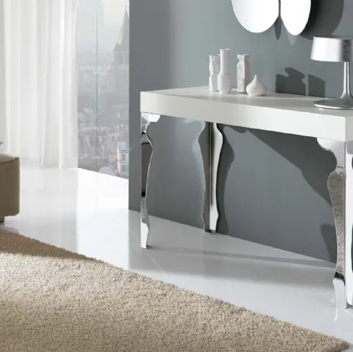 Mobile ingresso Luxury Consolle allungabile in legno con gambe in acciaio di Riflessi