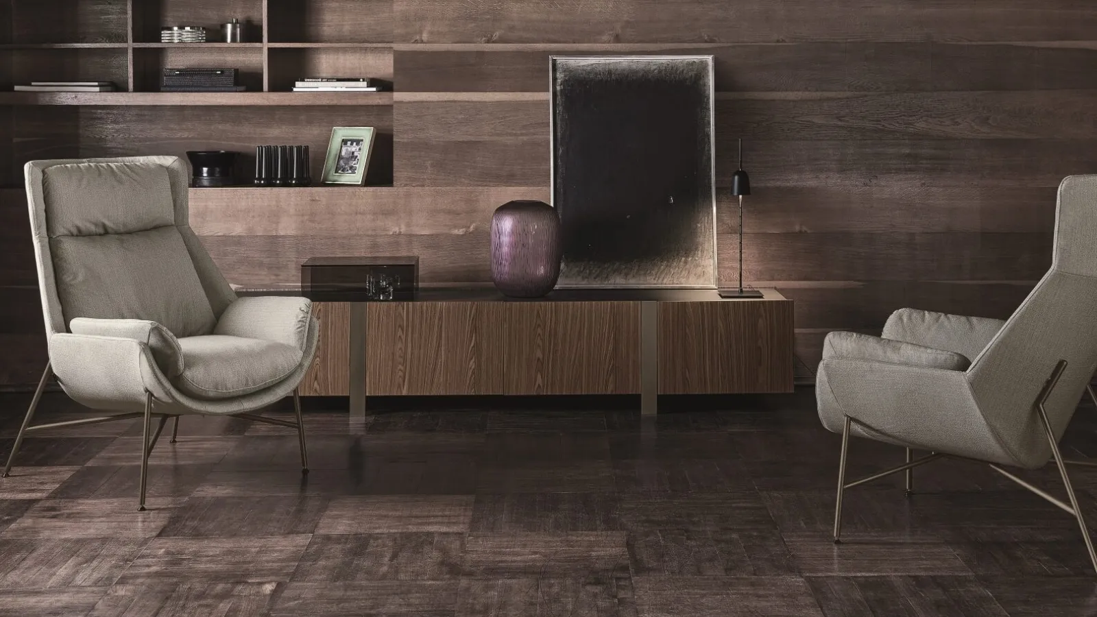 Poltroncina in tessuto con struttura in metallo Beetle di Ditre Italia