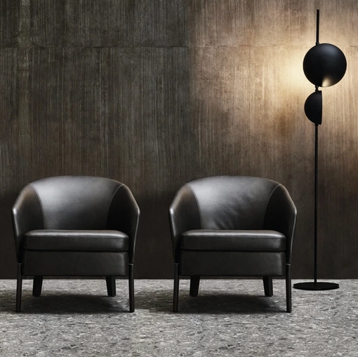 Poltroncina in pelle Chelsea di Molteni & C