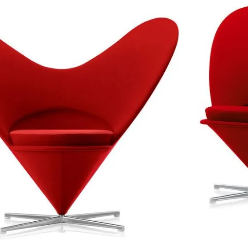 Poltrona di design in tessuto a forma di cuore Heart Cone Chair di Vitra