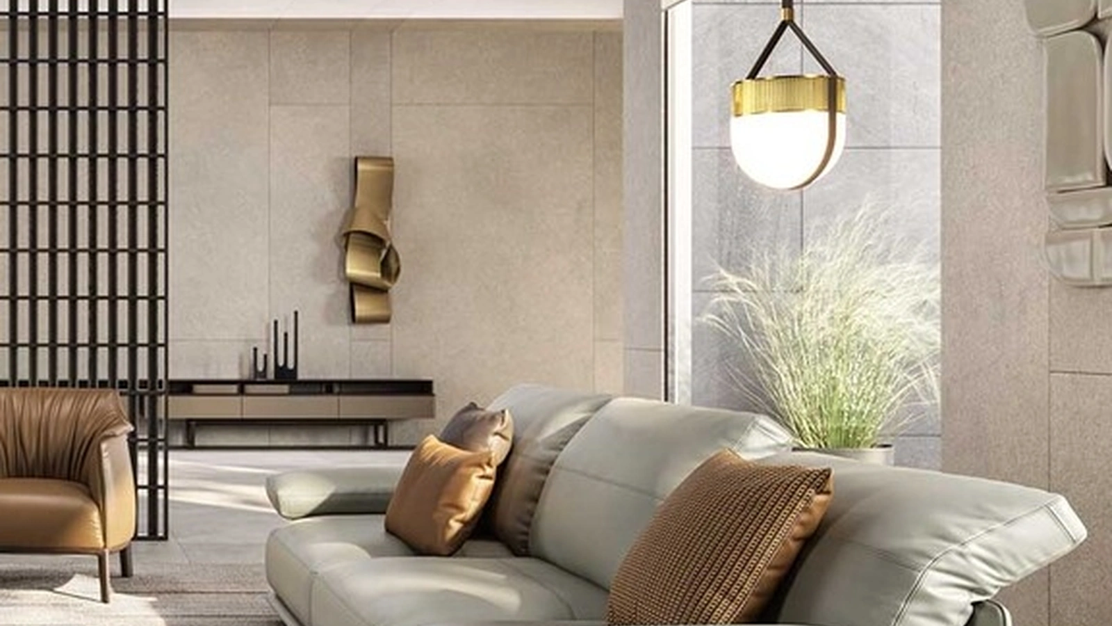 Divano lineare in pelle Blisscape di Poltrona Frau