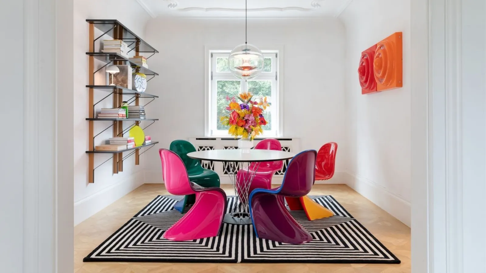 Sedia di design in plastica colorata in laccato lucido Panton Chair Duo di Vitra