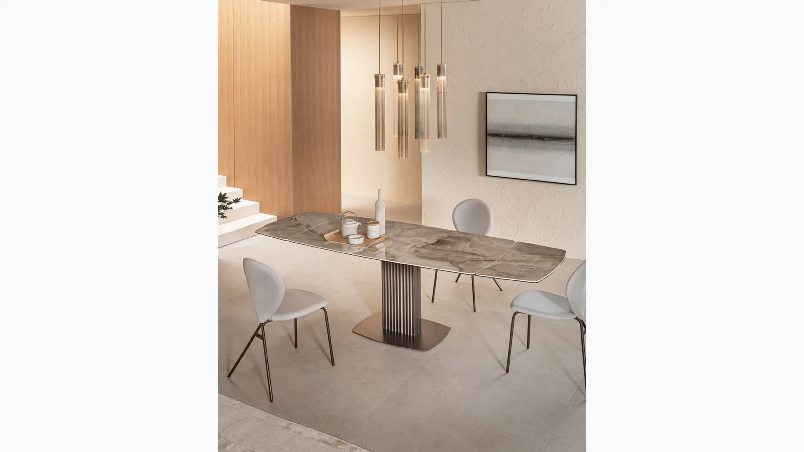 Tavolo allungabile di design Onda di Riflessi
