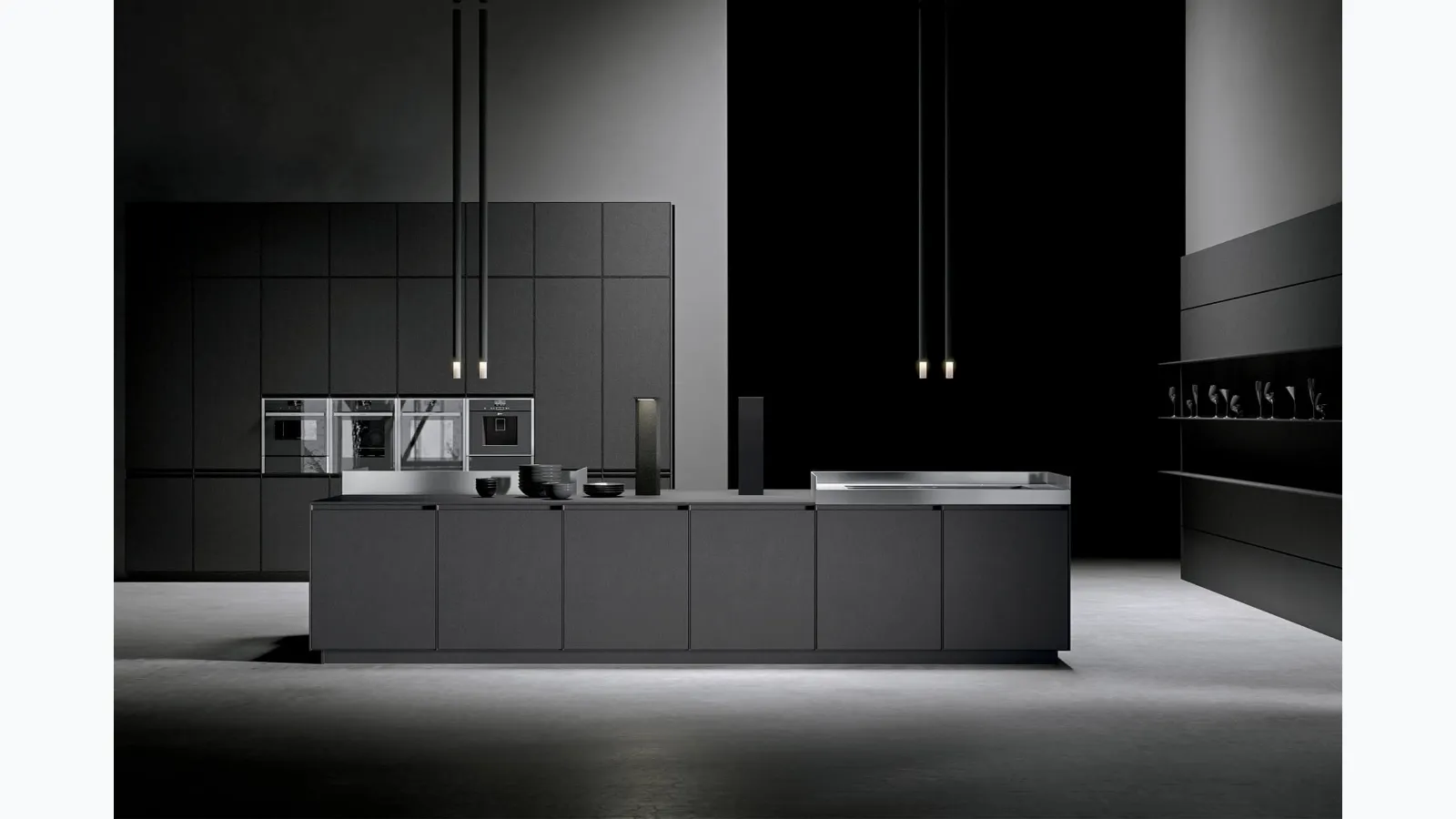 Cucina Design lineare in Fenix piombo AkB 08 01 di Arrital