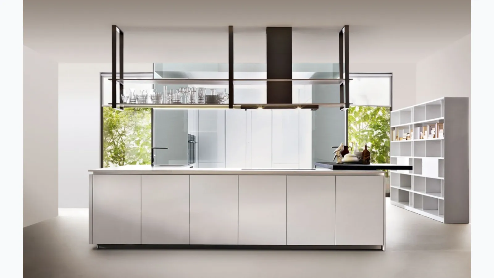 Cucina Design ad angolo in laminato Bianco HiLine 6 di Dada