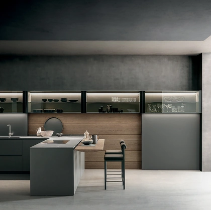 Cucina Design con penisola Light di Modulnova