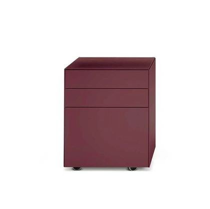 Cassettiera rivestita in pelle CEO Cube di Poltrona Frau