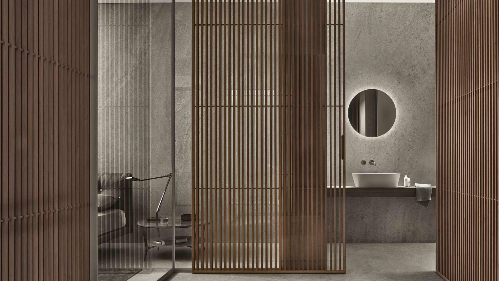 Parete divisoria Spazio e Sail di Rimadesio