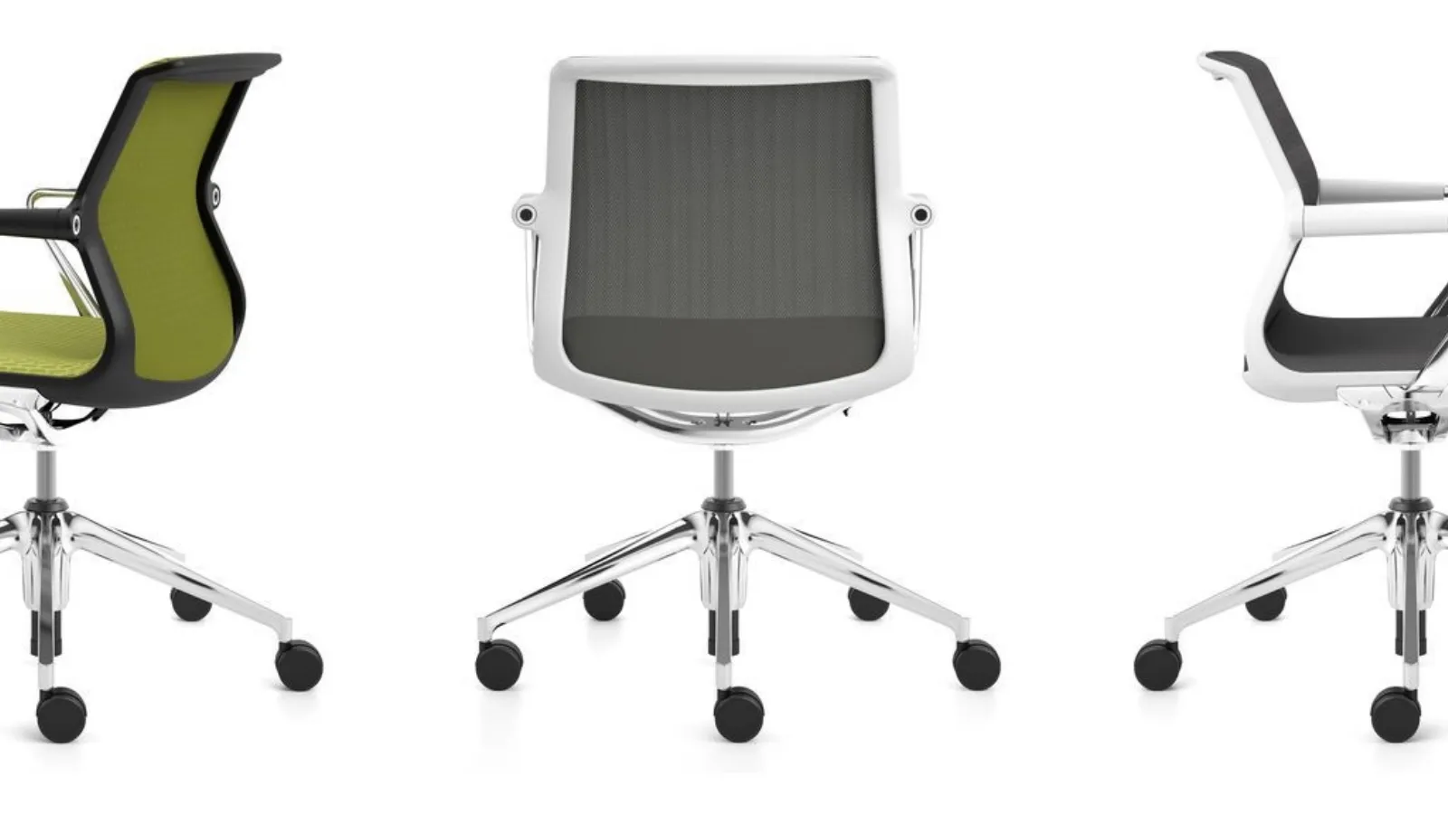 Sedia Operativa in metallo a cinque razze rivestita in tessuto tecnico Unix Chair di Vitra