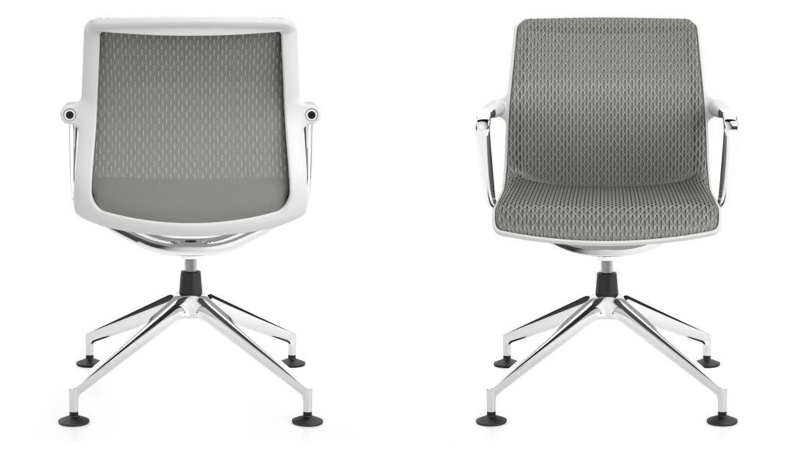 Sedia Operativa in metallo a quattro razze rivestita in tessuto intrecciato high tech Unix Chair di Vitra